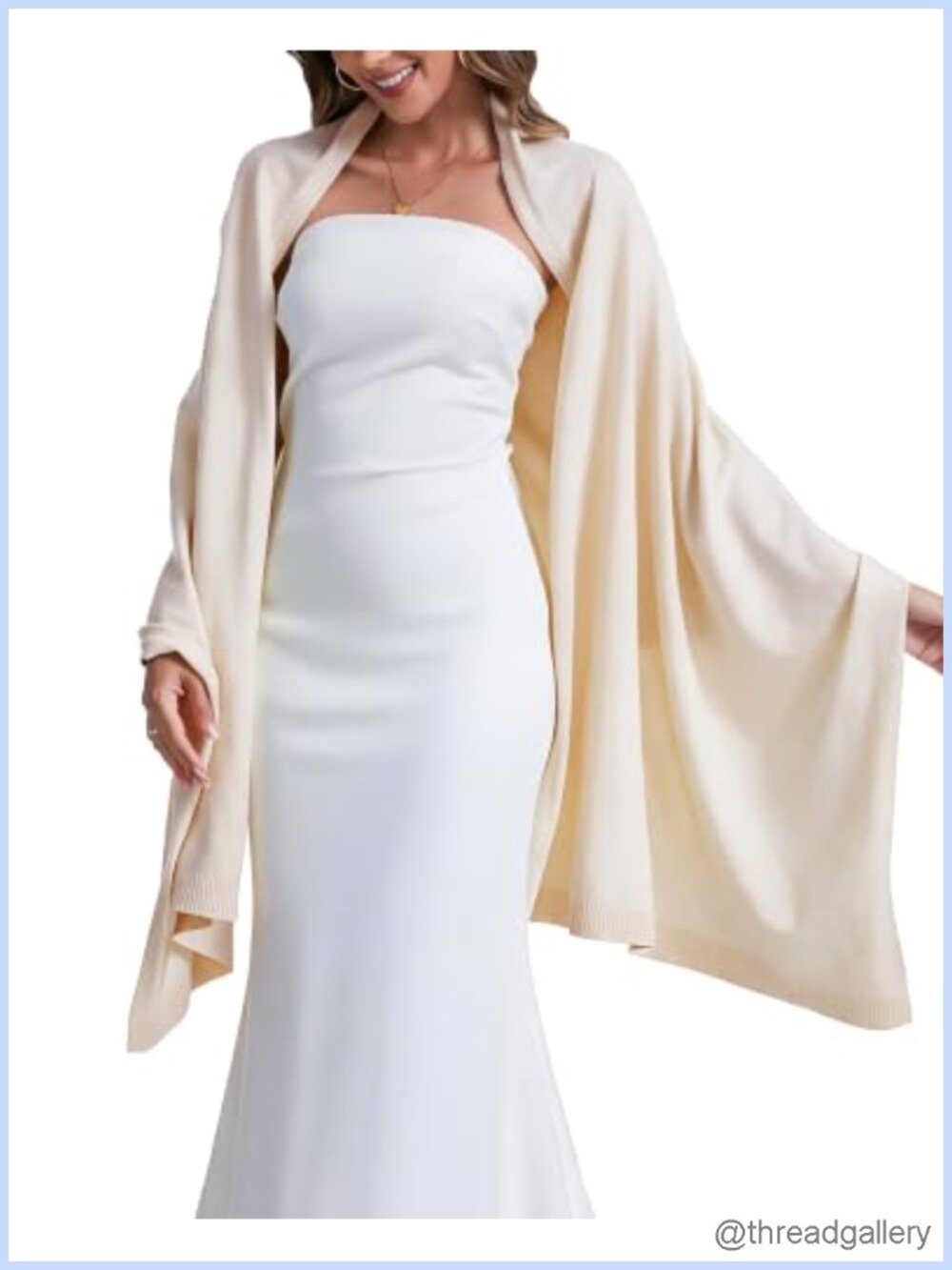 Oversized Knit Pashmina Shawl Wrap for Evening Dresses Wedding Bridal Travel